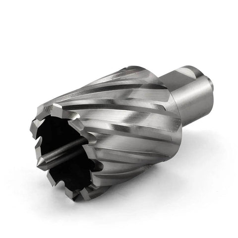 Annular cutter, 1-3/8 in diameter, 3/4 Weldon shank, HSS, silver metal