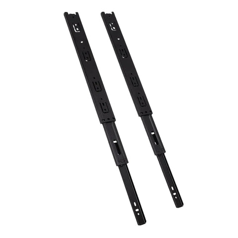14 Inch Side Mount Drawer Slides With Full Extension, 3 Fold Full Extension, 100 LB Capacity, Black Steel, 1 Pair