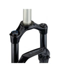 Judy Silver TK suspension fork close-up for 29-inch trail bikes, 100mm travel, Boost spacing, Torque Cap, 9x100mm, 51mm offset, black.