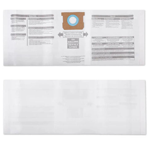 5-8 Gallon Shop Vac Bags Type E And Type H Compatible With Most 5 To 8 Gallon Wet Dry Vacuums Disposable Vacuum Collection Filter Bags