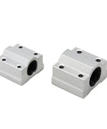 Hardened steel guide blocks for Four Pack Linear Motion Bearing Slides, featuring two sizes for CNC and fabrication setups.