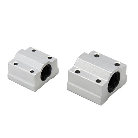 Hardened steel guide blocks for Four Pack Linear Motion Bearing Slides, featuring two sizes for CNC and fabrication setups.
