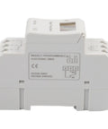 Programmable Timer Switch With Weekly Cycle For Automatic On Off Of Lights And Appliances No Fuss Setup 16 Daily On Off Periods Capacitive Touch Buttons Reliable Circuit Protection Easy Home Automation white DIN rail module rear wiring view