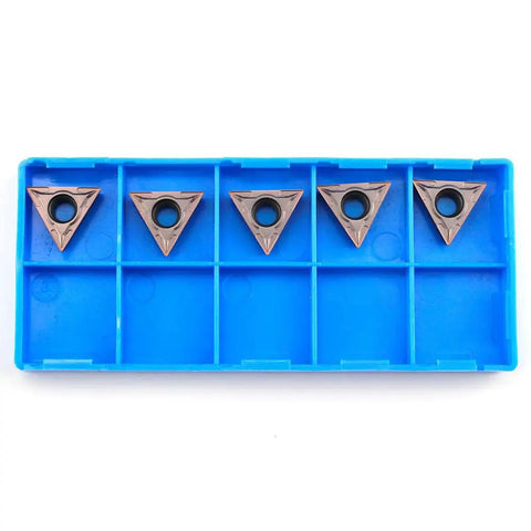 Pro Grade Carbide Turning Inserts For Lathe TCMT16T304 60 Degree Diamond, 16.5mm Cut Length, 5 pieces in blue box