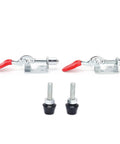 Two Pack Toggle Clamp Set Push Pull Quick Positioning Fixture For Small Space DIY Friendly Home Decor And Woodworking Iron And Plastic 6.6 By 4 Cm Holding Alignment Hand Tool, two clamps and bolts