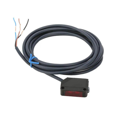 DC 12 24V NPN Infrared Photoelectric Sensor With 100mm Diffuse Reflection Detection For Automatic Equipment And Industrial Automation Applications For Packaging Lines And Conveyors In Manufacturing And Automation, black cable