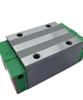 Rock Solid Metal Linear Motion Guide Slider Cgh45ca Carriage Block Rails viewed from top, featuring steel body and green edges.