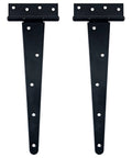 12 Inch Heavy Duty Tee Hinge Black Rustproof For Shed And Gate 2 Pack With Counterbore Holes  Suitable For Indoor Outdoor Use