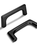 Matte Black Modern Cabinet Pulls 3 Pack With 3 Inch Hole Center 76mm And 3.4 Inch Total Length Durable Zinc Alloy Vanity Drawer Handles