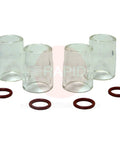 Pro Welding Cup Size Eight 0.500 Inch ID 4 Pack With Glass Cups and Mounting O Rings for Quick Replacement Fits Mild and Stainless Steel