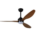 Modern 52 Inch Reversible Ceiling Fan with LED Light, 3 Walnut ABS Blades Quiet DC Motor Ceiling Fan, 6 Speed Timing Remote Controlled.