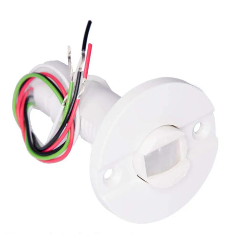 Wired Micro ePIR Motion Sensor For Boats And Marine Security Ultra Dope High Sensitivity Passive Infrared Detection Easy Install Low Profile Surveillance Sensor For DIY Installations white wired PIR sensor with mounting flange and leads