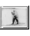Antique Wall Art Print Of A Full Length Portrait In Furs And Skis, Vintage Black And White Image For Office Decor, 17x22 Reproduction