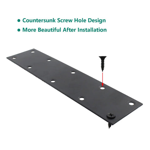 Hardcore Black Stainless Steel Straight Corner Braces With Quick Install Screws For Furniture Shelves And Cabinet Builds That Lock Tight And Keep Wood Square Without Any Sagging Or Extra Fuss Around Your Workbench
