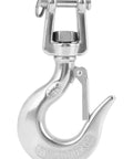 Rock Solid 304 Stainless Steel Swivel Lifting Hook Heavy Duty Up To 1000Kg with locking safety eye for secure rigging.