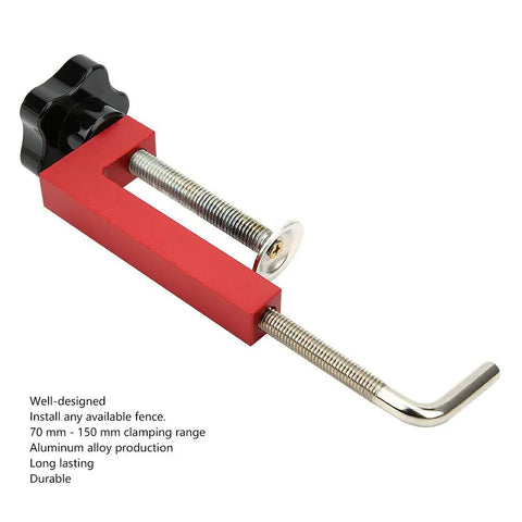 Adjustable Woodworking G Clamp For Fence Builds And Garage Projects, Heavy Duty Aluminum Alloy press block in red color