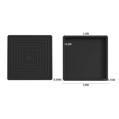 Non Slip Square Rubber Furniture Pads Three And A Half Inch Caster Cups Set Of Twelve For Hardwood Tile Laminate And Carpet Floor Protection