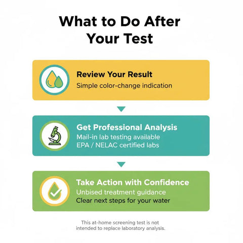 What to do after testing with No Sweat At Home Bacteria Water Test Kit. Steps for analyzing drinking water safety.