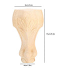 Rubber Wood Furniture Legs With Carved Pattern For Sofa Coffee Table Cabinet TV Stand Elevate Your Setup With Dope Yet Classic Thick Carved Wooden Leg Design For Modern Home Decor And Sturdy Support, 15cm tall leg