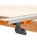 NGX 24 Inch Clamp Edge With T Track For Precise Rip Cuts And Pro Grade Versatile Guide For Circular Saws Routers And Jigsaws White Finish With Durable Aluminum Construction And Easy Mounting, clamped to plywood