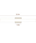 Top view of 24 Inch Brushed Nickel LED Vanity Light Bar For Bathroom And Makeup Ready Mirror, Dimmable Square Wall Fixture dimensions shown.