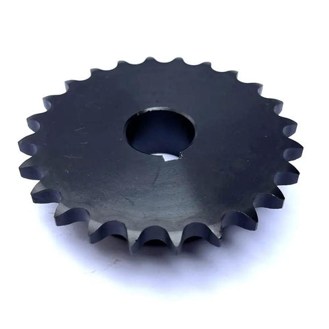 Roller Chain Sprocket B Type 24 Tooth With One Inch Bore Half Inch Pitch And Hardened Teeth In 1045 Steel Rust Resistant Gear