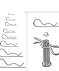 Must Have Heavy Duty 100 Pcs Carbon Steel Zinc Plated Hitch Pin Clip Set With Storage Box 6 Sizes From M1 To M2.5 Tractor Cotter Pins