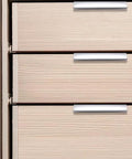 Drawer with Nickel Plated Aluminum Alloy Curved Edge Finger Pulls For Cabinets And Drawers, 5.9 Inch Length With 5 Inch Hole Spacing