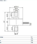Mini Tension And Compression Load Cell Inline Sensor 0 To 300 Kg Capacity For Small Spaces High Accuracy With Stable Performance 1.0 To 1.5 mV Per V Sensitivity Stainless Steel Low Height Corrosion Resistant Ideal For Tight Enclosures Recommended. dimensions drawing