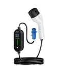Top Shelf Heavy Duty Portable Ev Charger With Five Meter Cable Type 2 Iec 62196 Connector One Phase 16a And 32a Wallbox Plug, showcasing a white charging plug and control unit.