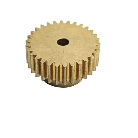 Brass Spur Gear 0.6 Module 39 Teeth With 4mm Bore Straight Teeth Pinion Cylindrical Gear Shaft Hardware For Robotics DIY CNC And Machinery Projects Built Tough Gear Engagement, close-up