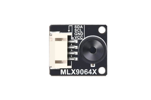 Front view of MLX90640-D110 plug and play thermal imaging camera module with 32x24 IR array and 110 degree field of view for Raspberry Pi.