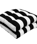 All Weather Wicker Chair Cushions Set Of 2 For Indoor Outdoor Use 19 By 19 Inches Black And White Water Repellent Fabric