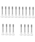 20 Pack Spring Loaded Plunger Latches for cribs and windows screens, metal with white base, arranged in rows