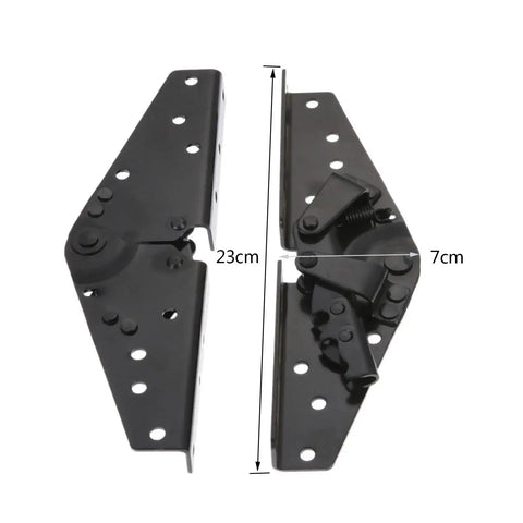 Iron Adjustable 3-Position Sofa Bed Angle Hinge Set For Easy Conversion, 23cm and 7cm dimensions, black finish