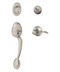 Plymouth Single Cylinder Handleset With Left Hand Accent Lever In Satin Nickel Traditional Entry Door Hardware Adjustable