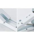Close-up of Heavy Duty White Folding Shelf Brackets showcasing metal construction and compact design for wall support.