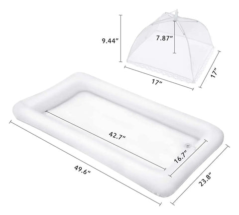 Inflatable Serving Bar And Mesh Food Covers Combo Set For Outdoor Buffets And Parties Portable Beverage Station dimensions