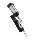 Heavy Duty Pneumatic Clamp Made From Carbon Steel For Welding And Forming Jobs With High Accuracy Auto Control And Easy Use Toggle Mechanism In Industry Production Ranging 0.5 9.0kgf Square Cm side view showing the cylinder and toggle mechanism.
