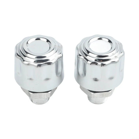 Get these slick Sileduove NPT Threaded Breather Cap Reducers For Your Rig, two shiny chrome half inch plugs for gear oil tanks.