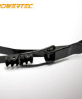 Pro Grade 19 1/8 Inch Band Clamp For Dust Collector Rock Hard Dust Bag Sealer showing black steel construction and locking mechanism.