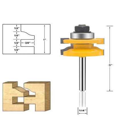Three Piece Router Bit Set Pro Grade With One Quarter Inch Shank For Round Over Ogee Rail And Stile Cabinet Doors Carbide Groove