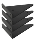 Built Tough Floating Shelf Brackets, Concealed Triangle Wall Mounts, Heavy Duty Iron Shelf Supports For Home Decor, No Fuss Install And Zero Sag Promise, Pack Of Four in black, stacked for reference.
