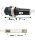 4 Pack 6x30mm Fuse Holders Panel Mount Screw Cap Style Built To Last For 250V AC 10A And 125V AC 15A Fuses, Black Plastic Image