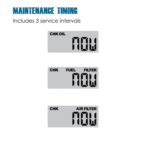 Digital Mini Vibration Activated Hour Meter For Gas Engines, Keeps Real Running Hours 0 To 999.99, Non Resettable, 3 Interval Maintenance Reminders with oil, fuel, and air filter alerts