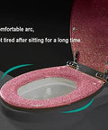 Sparkly Resin Elongated Toilet Seat With No Hassle Quick Release And Smooth Slow Close Lid Easy Tool Free Setup For Modern Bathrooms angled view showing comfortable arc and glossy finish