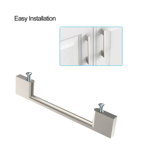 Brushed Satin Nickel Cabinet Pulls 5 Inch Center To Center 10 Pack Kitchen Cabinet Hardware Handles for installation