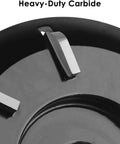 Close-up of Heavy Duty Wood Turbo Carving Disc Curve Eight Tooth Angle Grinder Blade 103 Mm showcasing carbide teeth.