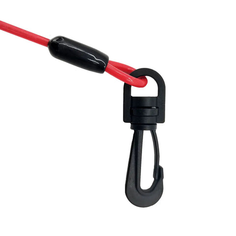 Universal Boat Kill Switch Key Set With Rugged Safety Lanyard Cord Replacement clip detail and red cord for Marine Engines