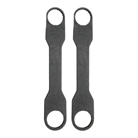 Pair of Wrench Parse Multitool Spanner Kit for Disassembly Tool Ver 1.0 Pro Grade, black metal spanners with open ends.